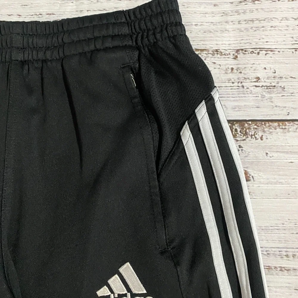 Adidas Black Athletic Track Jogger Pants Classic‎ 3-Stripes #18 Men's Size Small